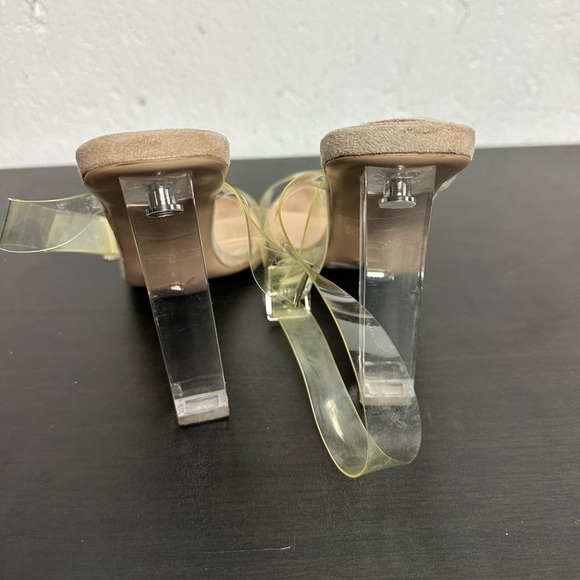 Tony Bianco Kiki Clear Vynalite/Blush Kid Suede shoe size 8 - Picture 7 of 7